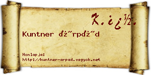 Kuntner Árpád névjegykártya