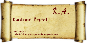 Kuntner Árpád névjegykártya