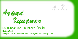 arpad kuntner business card
