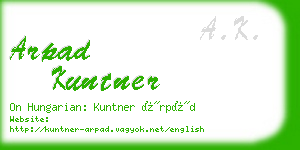 arpad kuntner business card